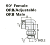 90o Female ORB-Adjust. ORB Male